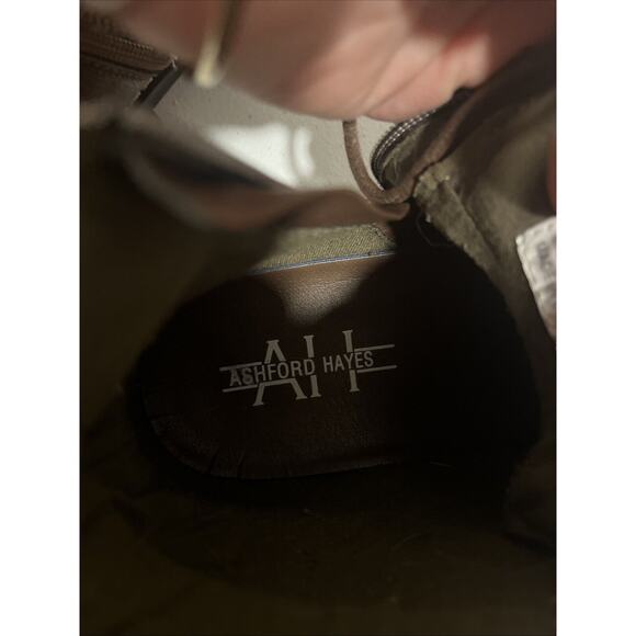 Ashford Hayes Men's Low Lace Up Brown Oxford Boot 10 Cap Toe Hipster Vegan - Picture 8 of 11